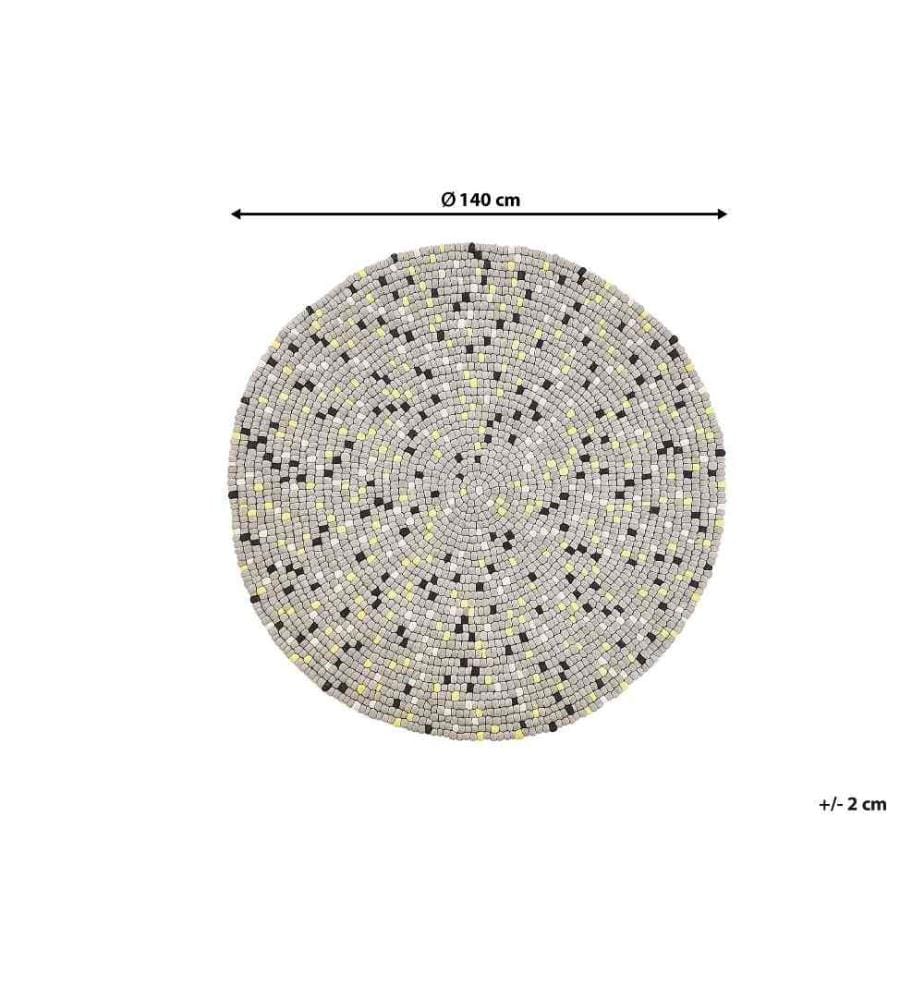 Tapis PENEK Gris clair ø 140 cm Laine