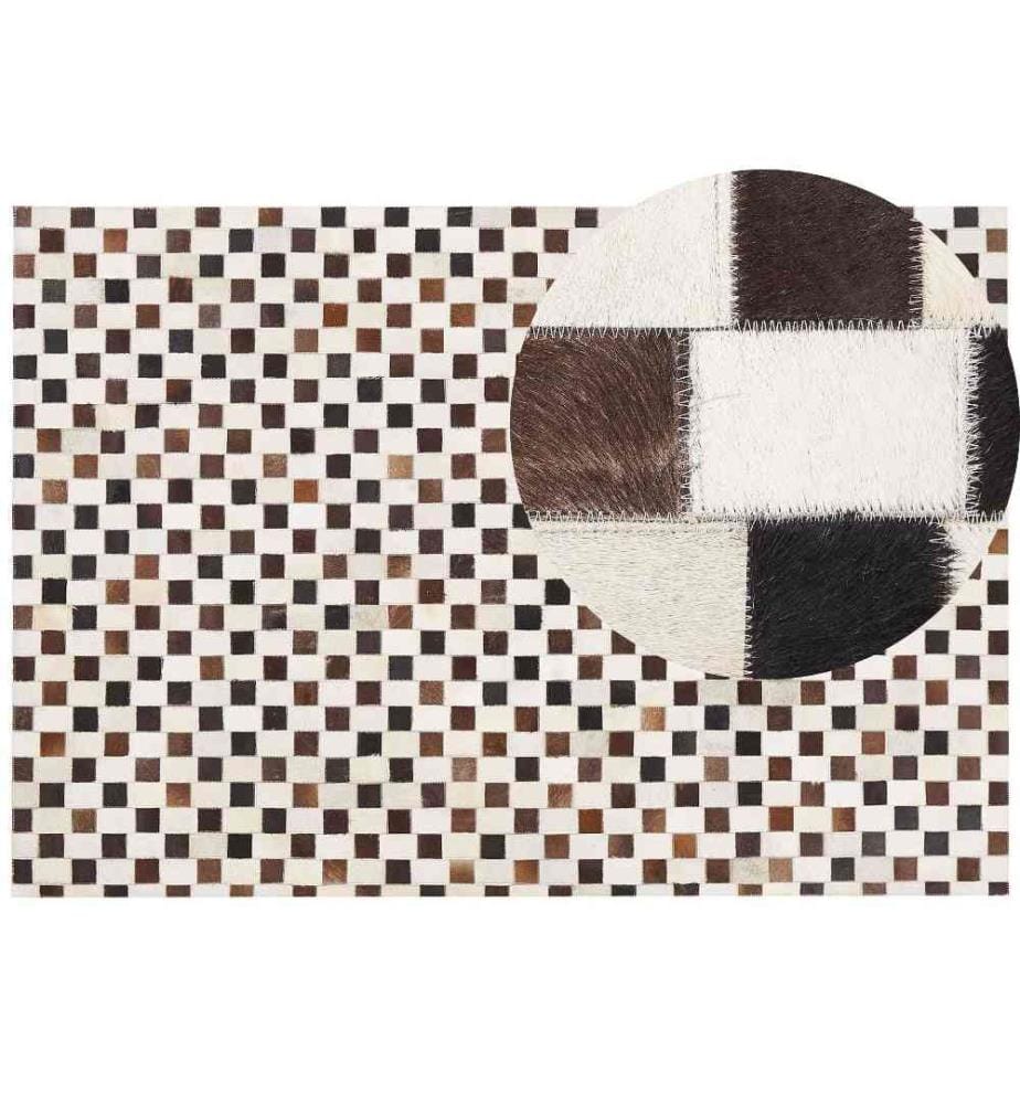 Teppich KAYABEY Beige 160 x 230 cm Echtleder