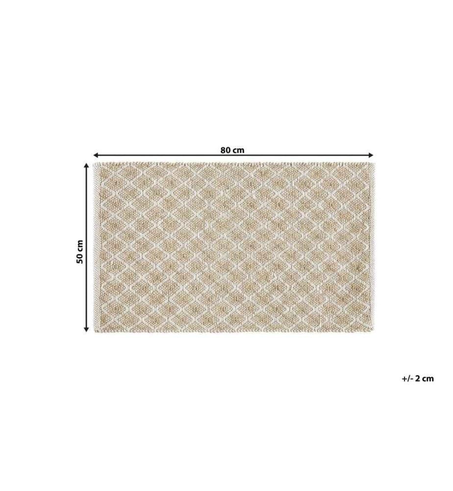 Teppich AKBEZ Hellbeige 50 x 80 cm Jute