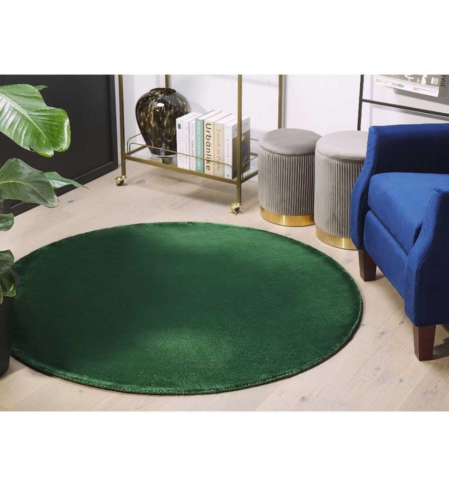 Tapis GESI II Vert émeraude ø 140 cm Soie artificielle