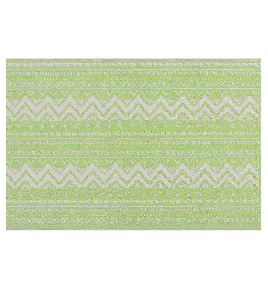 Teppich Grün Polypropylene 120x180 cm Outdoormatte mit geometrischem Muster Rechteckig Kurzflor Gartenaccessoires Terrasse Balkon Wohnzimmer