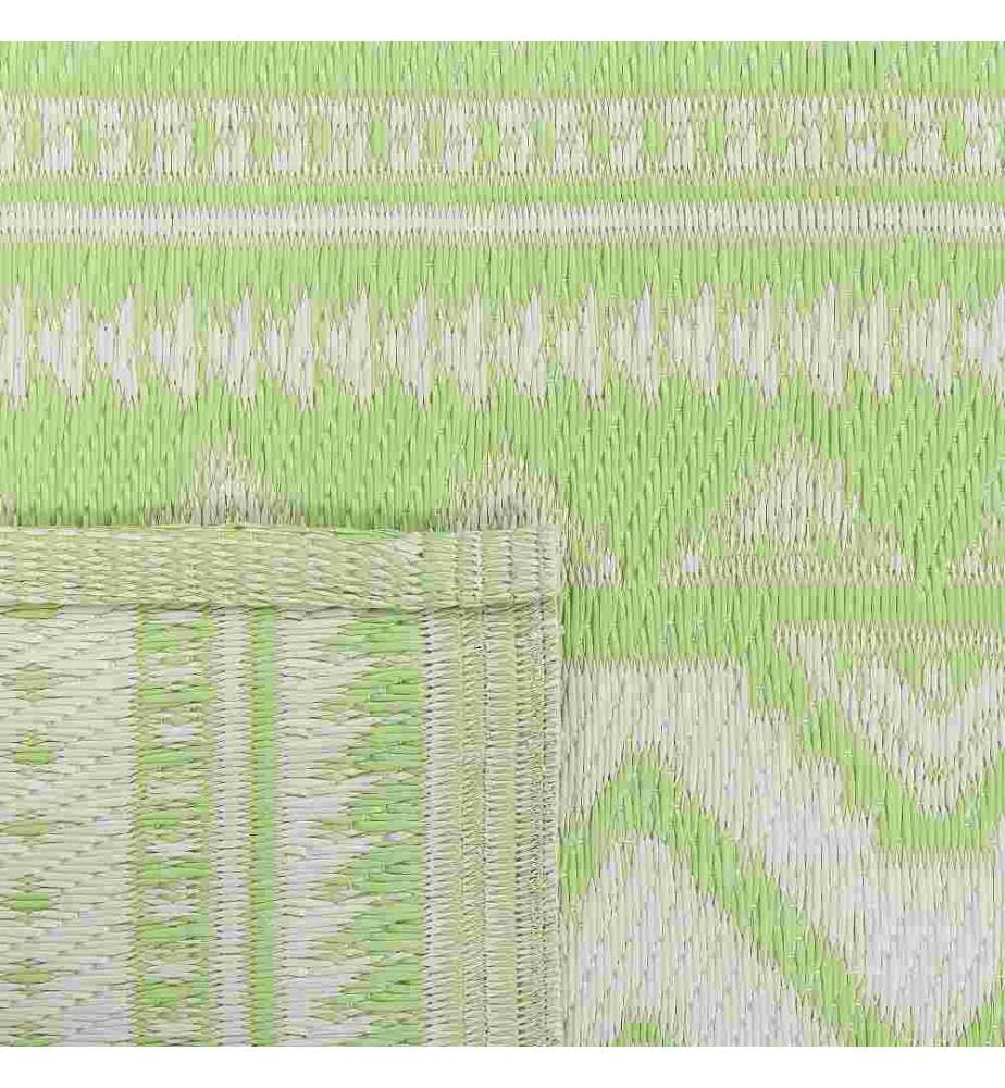 Teppich Grün Polypropylene 120x180 cm Outdoormatte mit geometrischem Muster Rechteckig Kurzflor Gartenaccessoires Terrasse Balkon Wohnzimmer