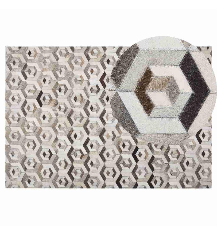 Tapis TAVAK Beige 140 x 200 cm Cuir