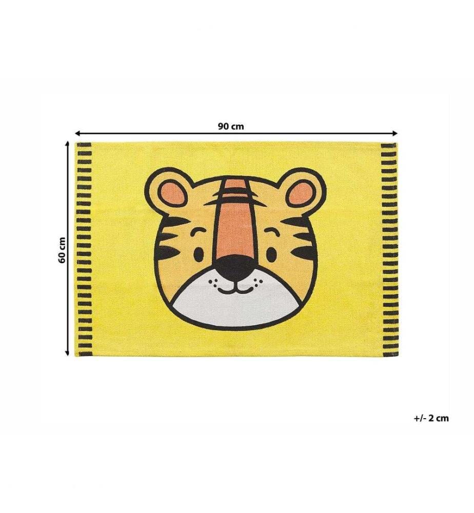Tapis enfant RANCHI Jaune 60 x 90 cm Coton