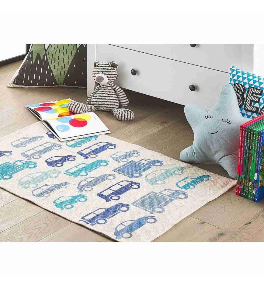 Kinderteppich MADURAJ Blau 60 x 90 cm Baumwolle