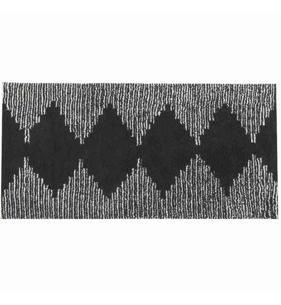 Tapis BATHINDA Noir/blanc 80 x 150 cm Coton