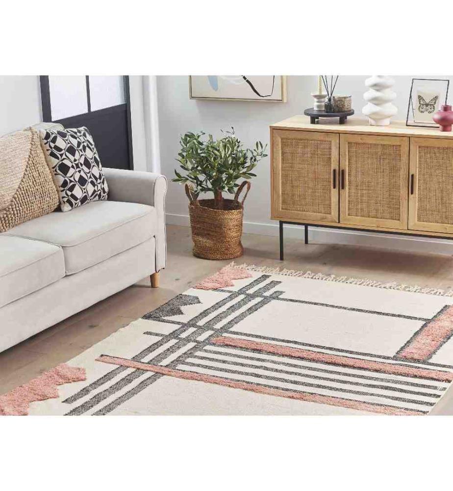 Teppich MURADIYE Beige 140 x 200 cm Baumwolle