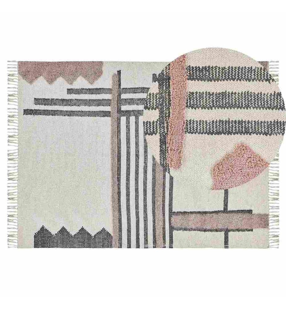 Teppich MURADIYE Beige 140 x 200 cm Baumwolle