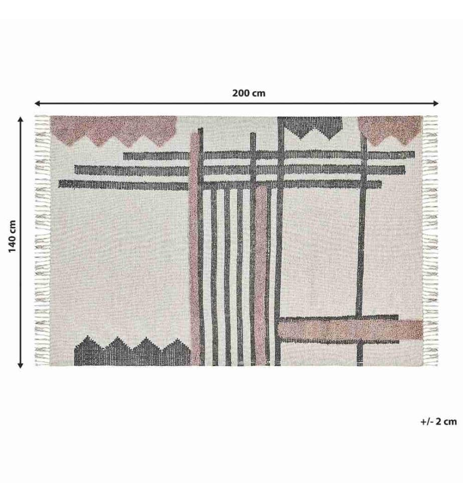 Teppich MURADIYE Beige 140 x 200 cm Baumwolle