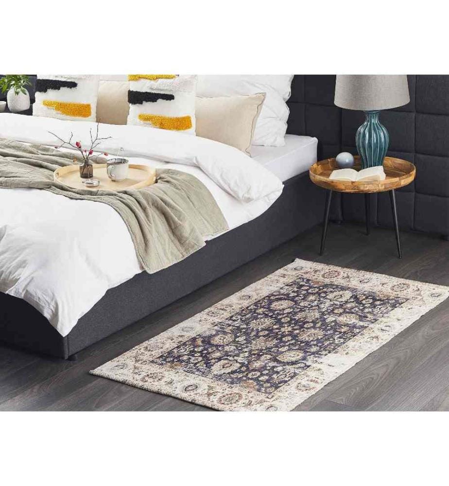Teppich Bunt Polyester / Baumwolle 80 x 150 cm Kurzflor Geflecht Handgewebt Rechteckig Wohnzimmer orientalisches Muster