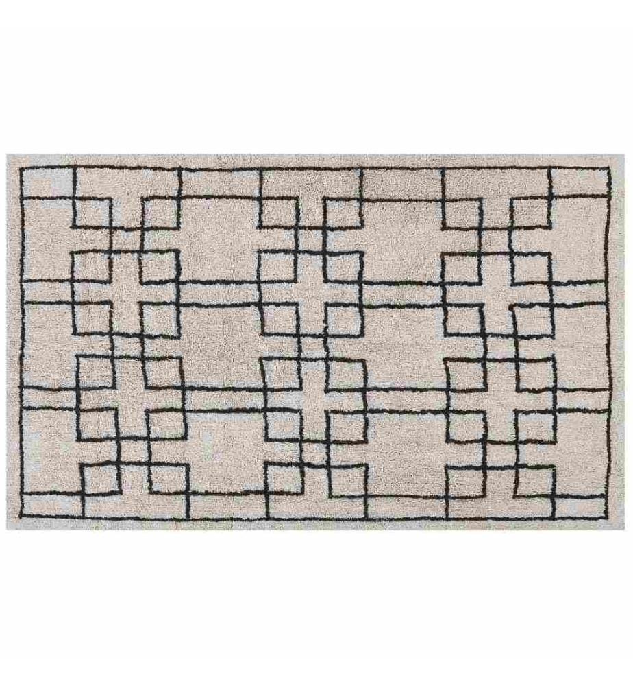 Teppich TURHAL Beige 140 x 200 cm Baumwolle