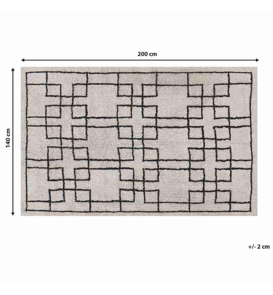 Teppich TURHAL Beige 140 x 200 cm Baumwolle