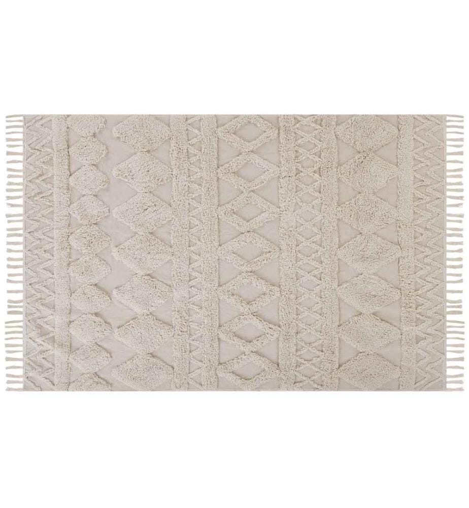 Teppich DIDIM Beige 140 x 200 cm Baumwolle