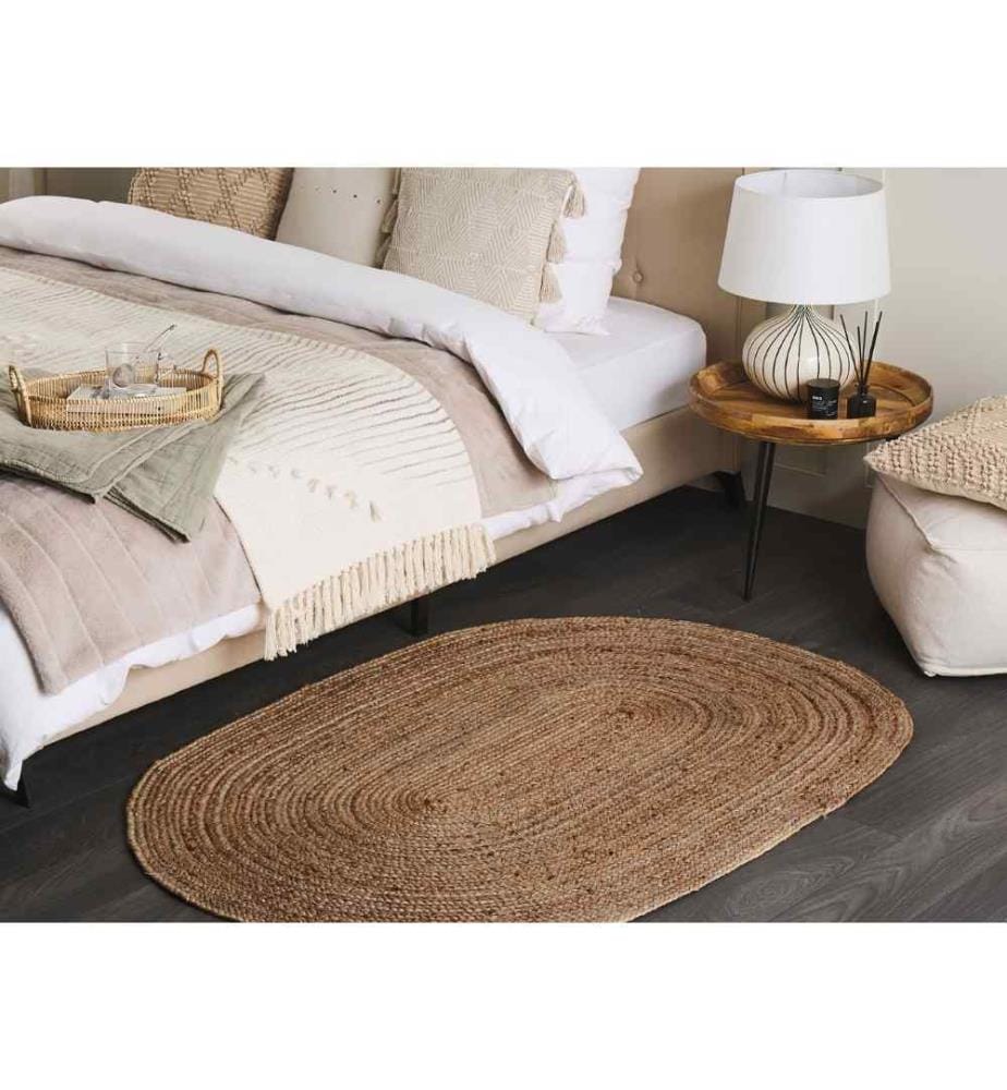 Teppich DEMIRCI Beige 100 x 150 cm Jute