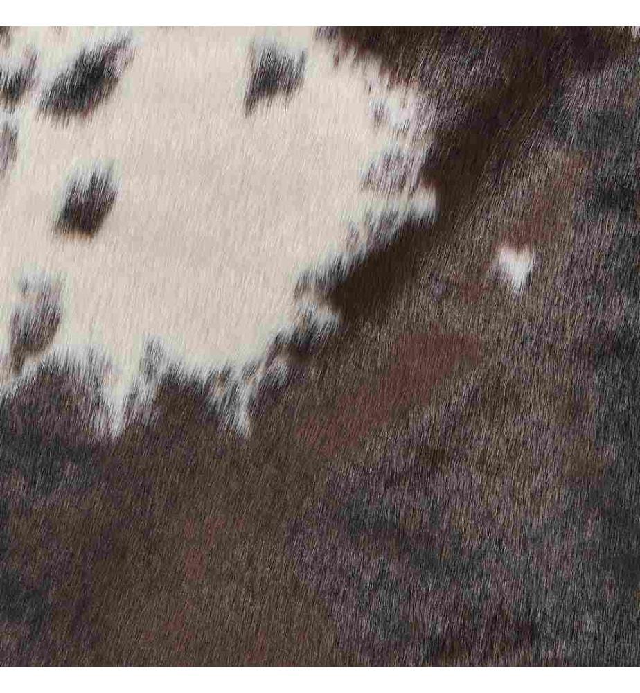 Kunstfell Teppich Braun und Weiss 150 x 200 cm Webpelz Kuh Fellform Pelzimitat Bettvorleger Läufer Überwurf für Sitzmöbel Sofa Sessel Stühle