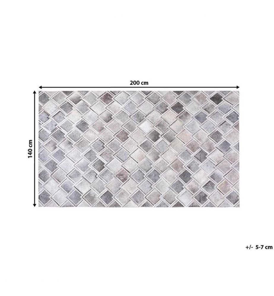 Tapis AGACLI Gris 140 x 200 cm Cuir