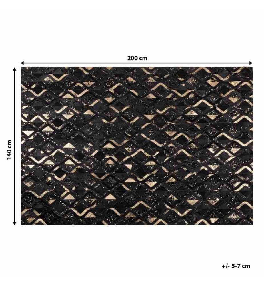 Tapis DEVELI Noir 140 x 200 cm Cuir