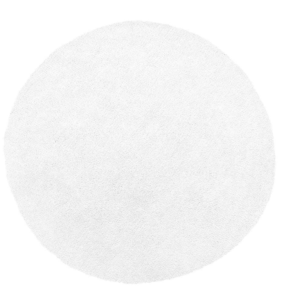 Läufer Teppich Weiss Polyester ? 140 cm Rund Hochflor Modern Maschinengetuftet Fussbodenheizung Geeignet Wohnzimmer Schlafzimmer Flur