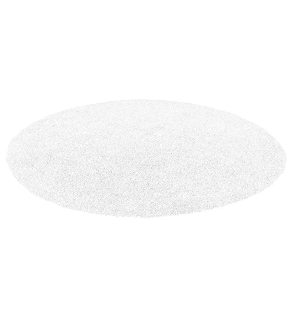 Läufer Teppich Weiss Polyester ? 140 cm Rund Hochflor Modern Maschinengetuftet Fussbodenheizung Geeignet Wohnzimmer Schlafzimmer Flur