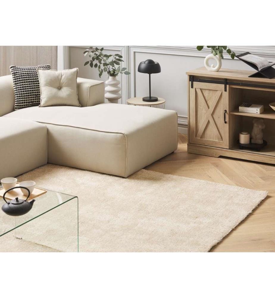 Tapis à poils longs DEMRE Beige 200 x 200 cm