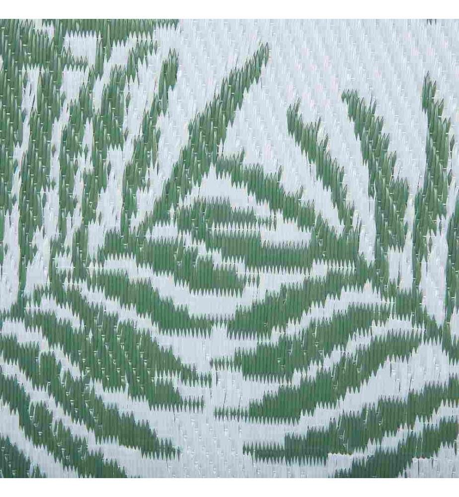 Tapis Rectangulaire d'Extérieur Vert Foncé en Polypropylène Motif Recto Verso Pour Déco De Terrasse Design