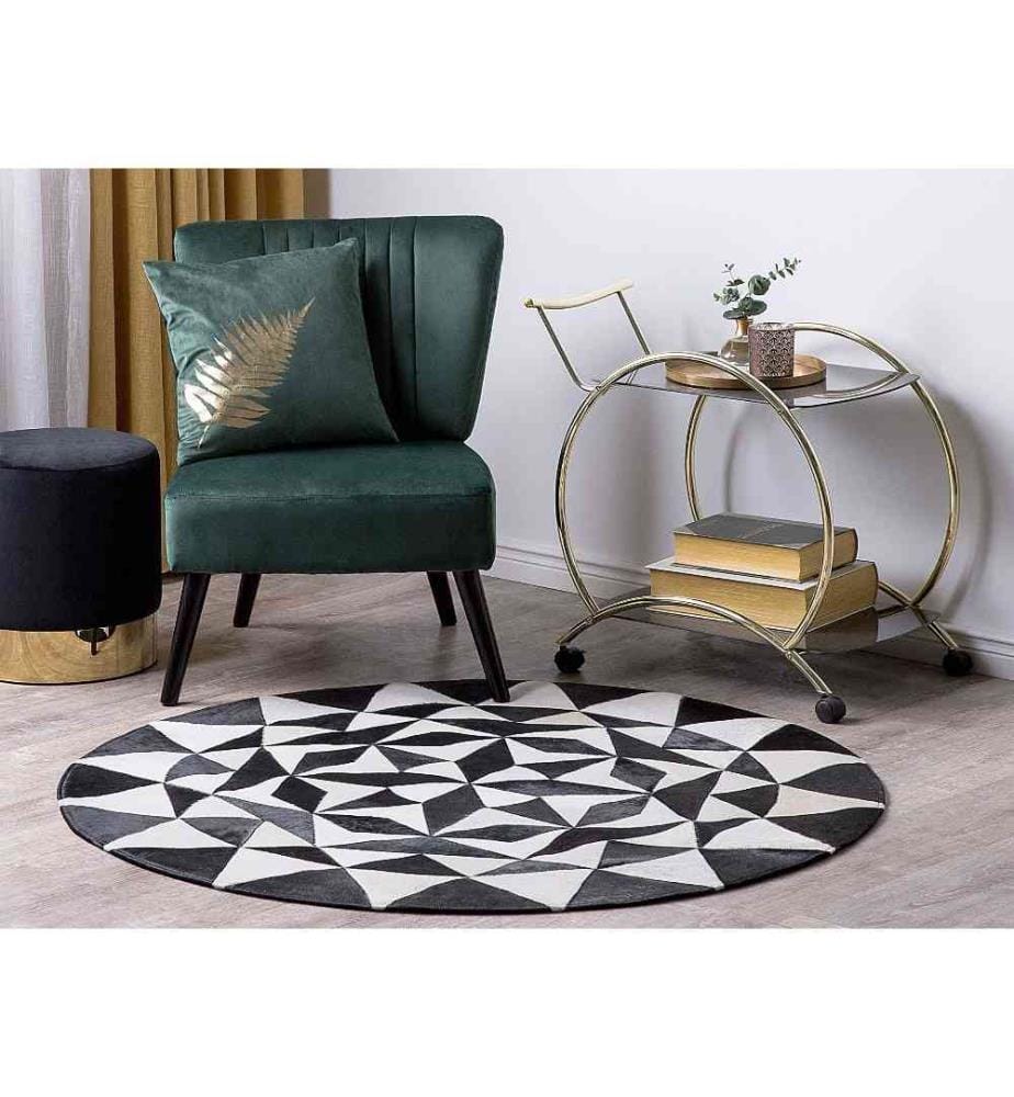 Tapis TURGUTLU Noir ø 140 cm Cuir