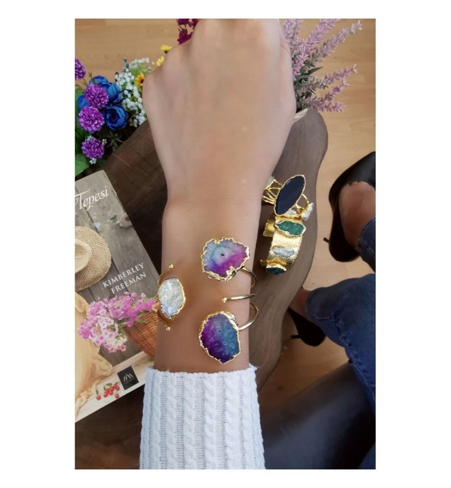Perle & Mix Quarz Armband - Mix Farbe