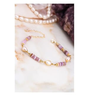 Perle & Amethyst Armband - Lila