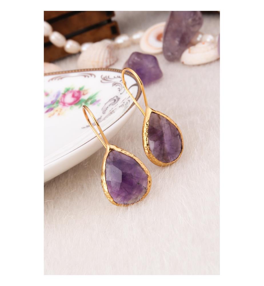 Amethyst-Ohrring - Lila