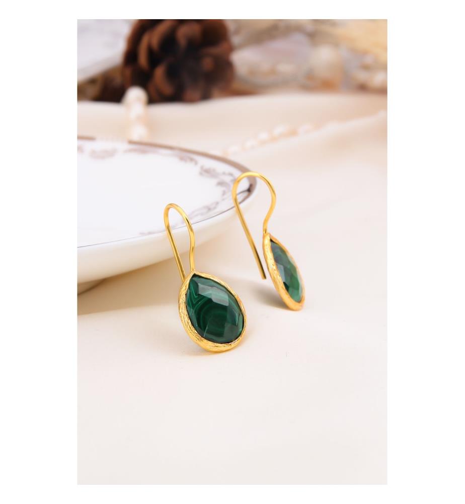 Orecchino di malahite - Verde