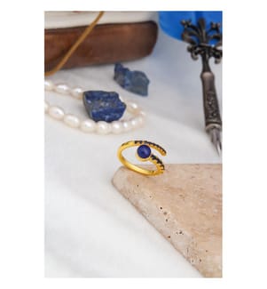 Zirkon Ring - Dunkelblau
