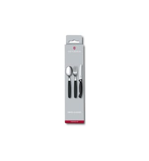 VICTORINOX - Besteck-Set Swiss Classic 3-teilig, Schwarz/Silber