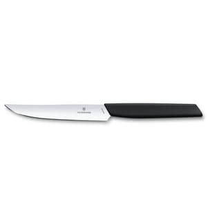VICTORINOX - Steakmesser Swiss Modern gerader Schliff, 1 Stück, Schwarz