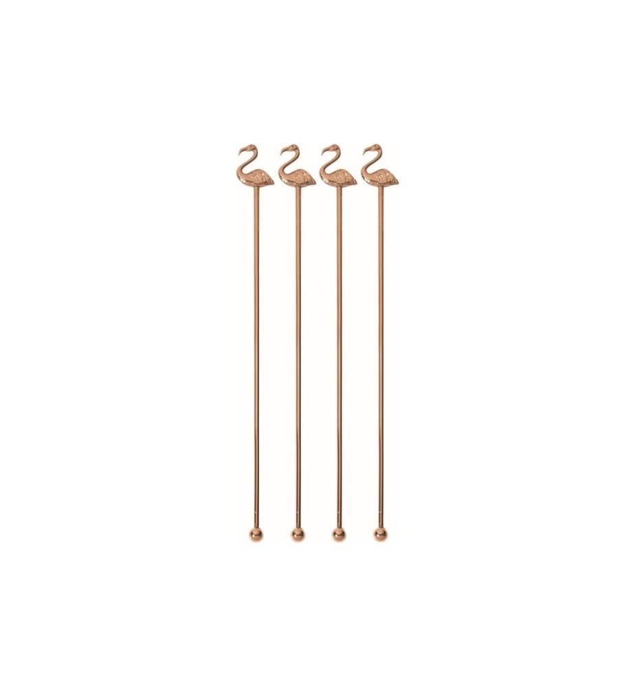 PADERNO - Agitateur à cocktail Flamingo 4 Pièce/s, Rosé/Cuivre