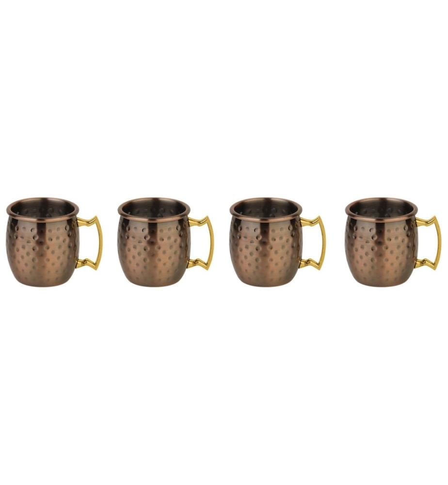 PADERNO - Shotbecher Moscow Mule Mini 60 ml, 4 Stück, Messing/Kupfer