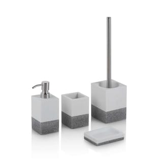 Badezimmer-Set 4-teilig Saada - Weiss und Grau