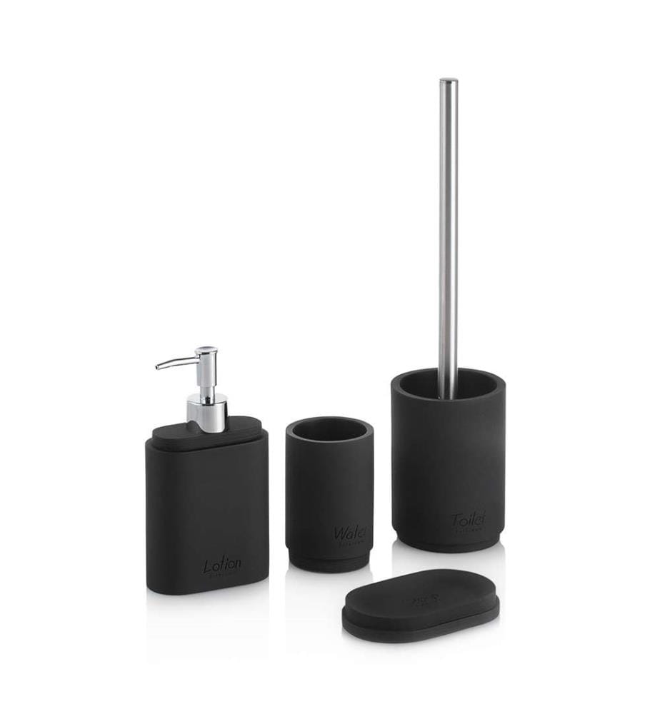 Set da Bagno 4 Pezzi Paraa - Nero