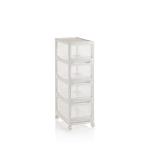 Kommode mit Rollen Dey 28 x 43 x 90 Cm - Weiss