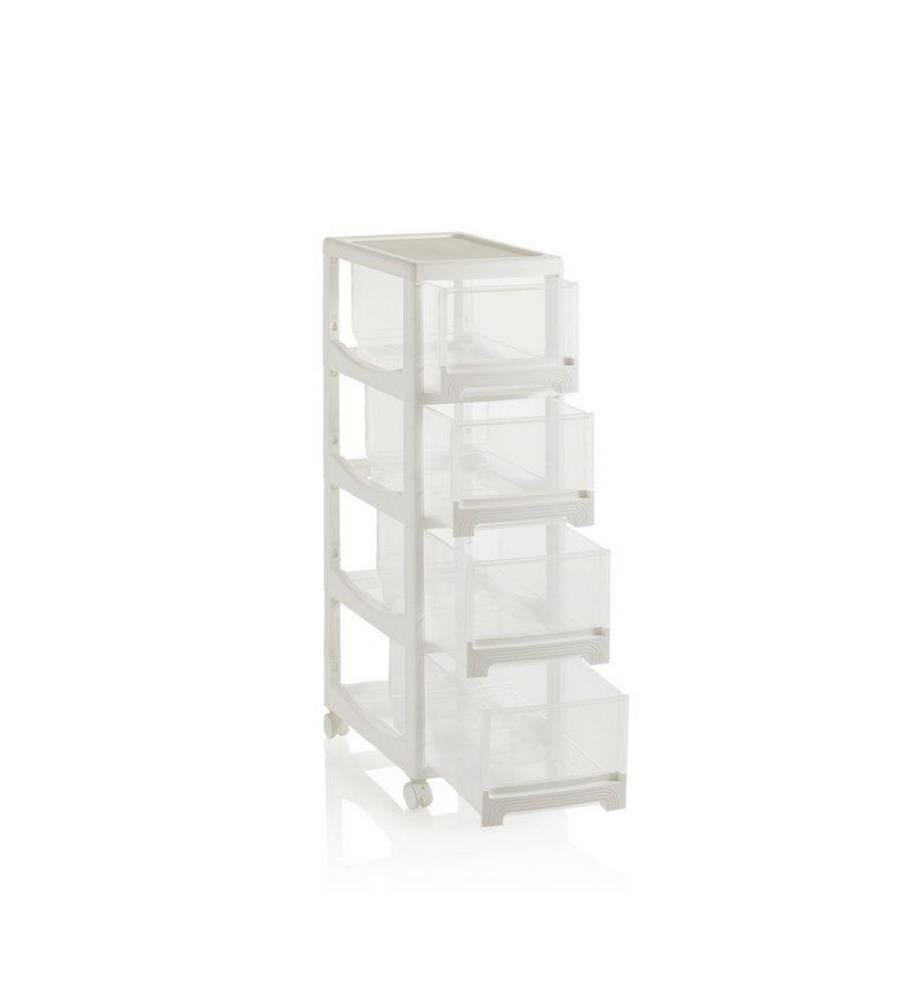 Kommode mit Rollen Dey 28 x 43 x 90 Cm - Weiss
