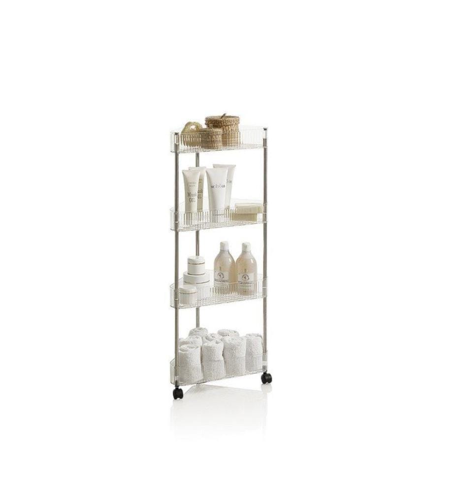Koro Rollregal 35,5 x 27 x 86 cm - Transparent Und Silber