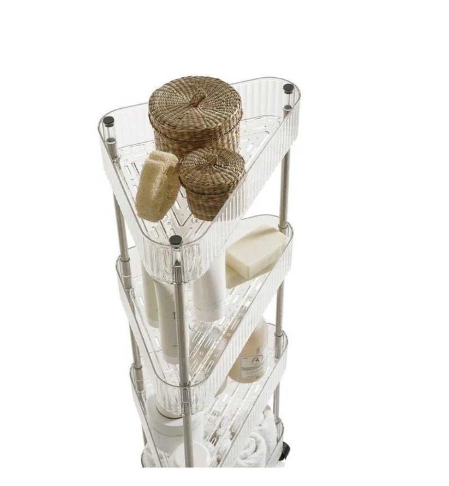 Koro Rollregal 35,5 x 27 x 86 cm - Transparent Und Silber
