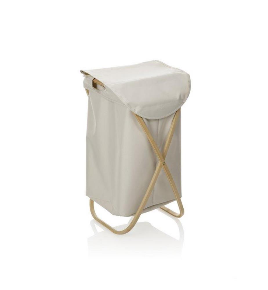 Cesto per abiti Jos 40 x 36 x 70 cm - Bianco e marrone chiaro