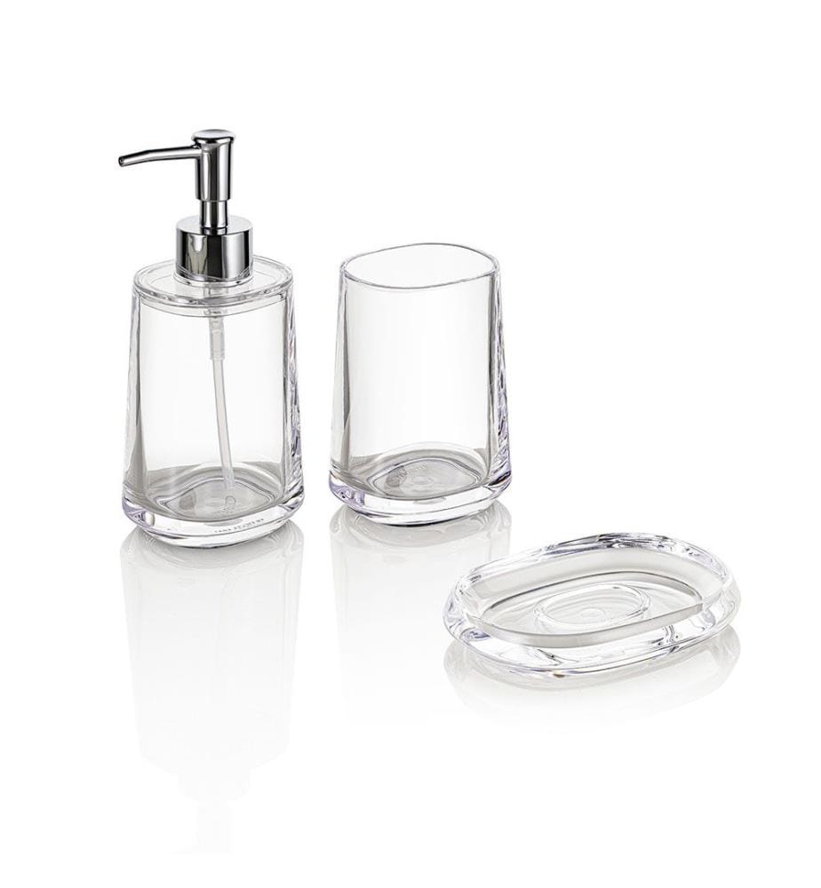 Set Bagno 3 Pezzi Hugo - Trasparente