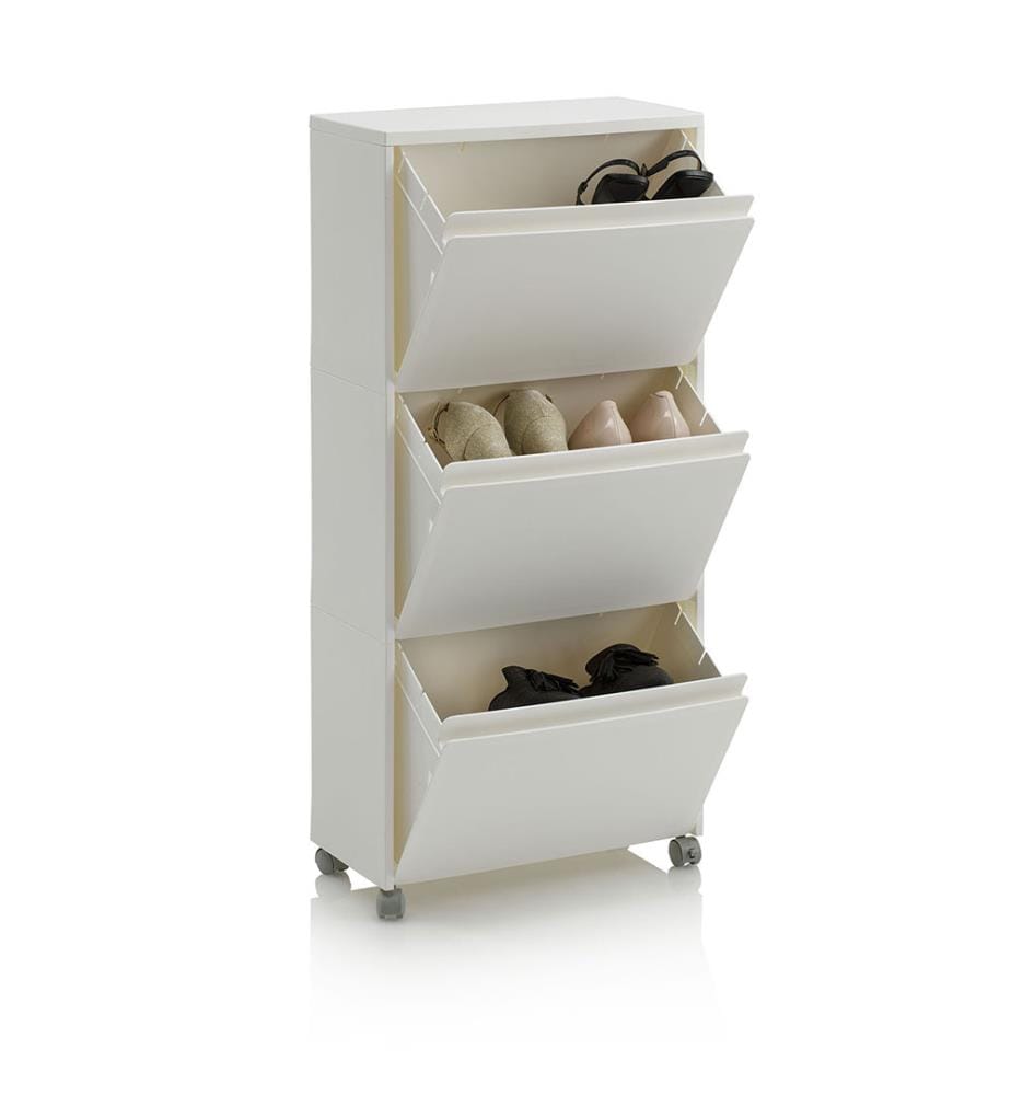 Schuhregal mit Rädern OSCAR-3 weiss