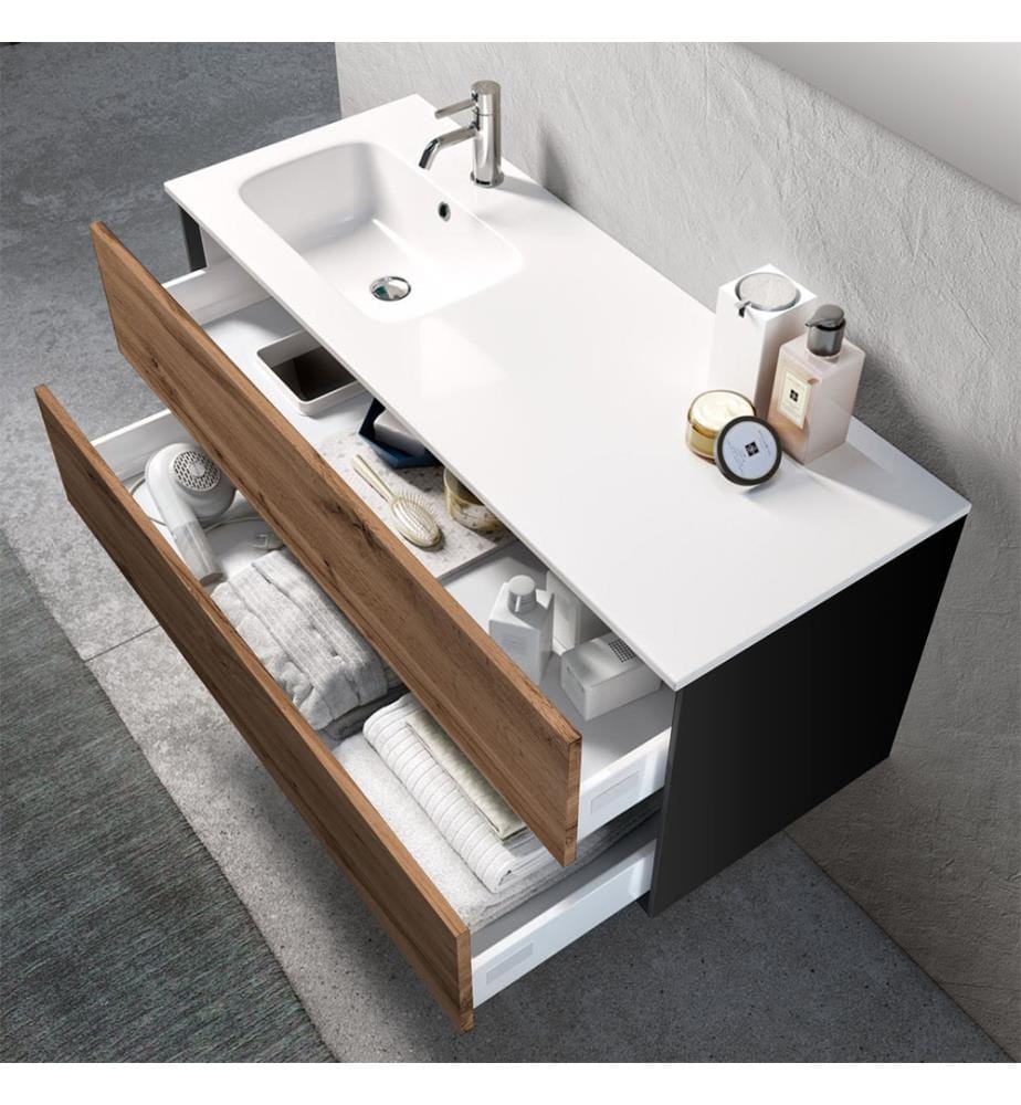Waschtisch-Set SX Waschbecken 4 Stück AGO Eiche