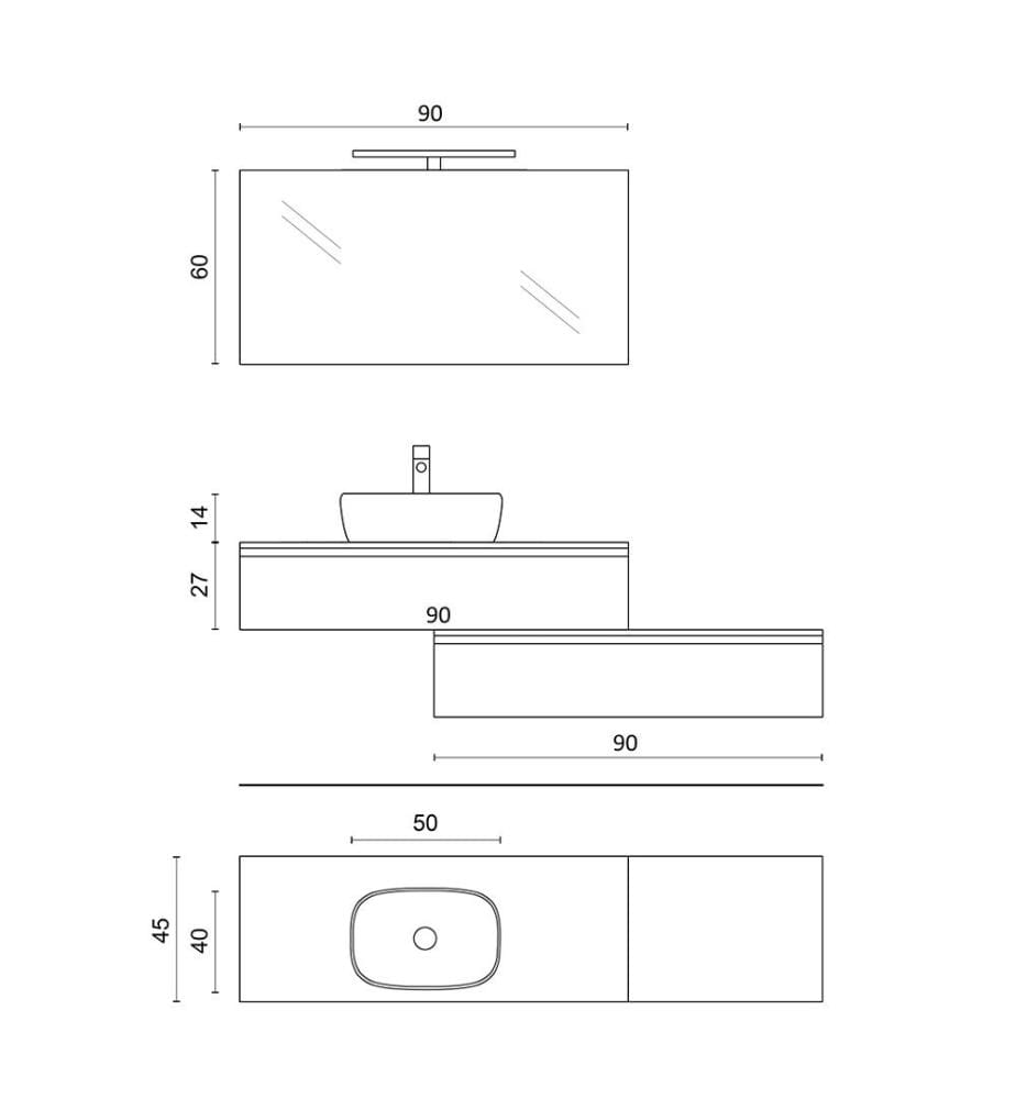 Set da bagno 5 pezzi Yoka - Bianco