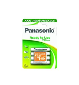 Confezione da 4 batterie ricaricabili AAA LR03 750 mAh