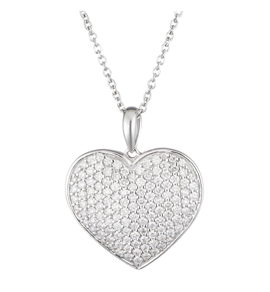 Pendentif Coeur Précieux - Or Blanc 375/1000