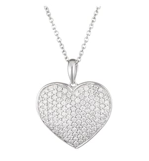 Pendentif Coeur Précieux - Or Blanc 375/1000