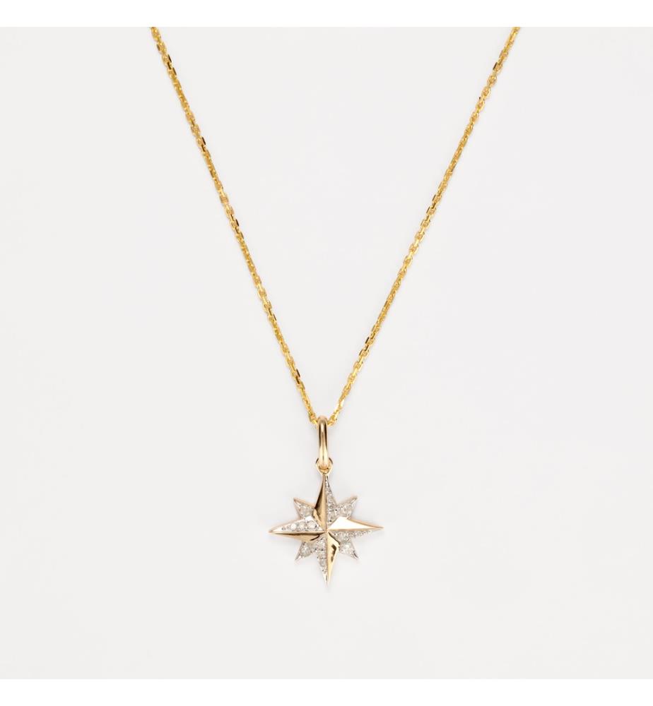 Pendentif "Stellina" - Or Jaune et Blanc 375/1000